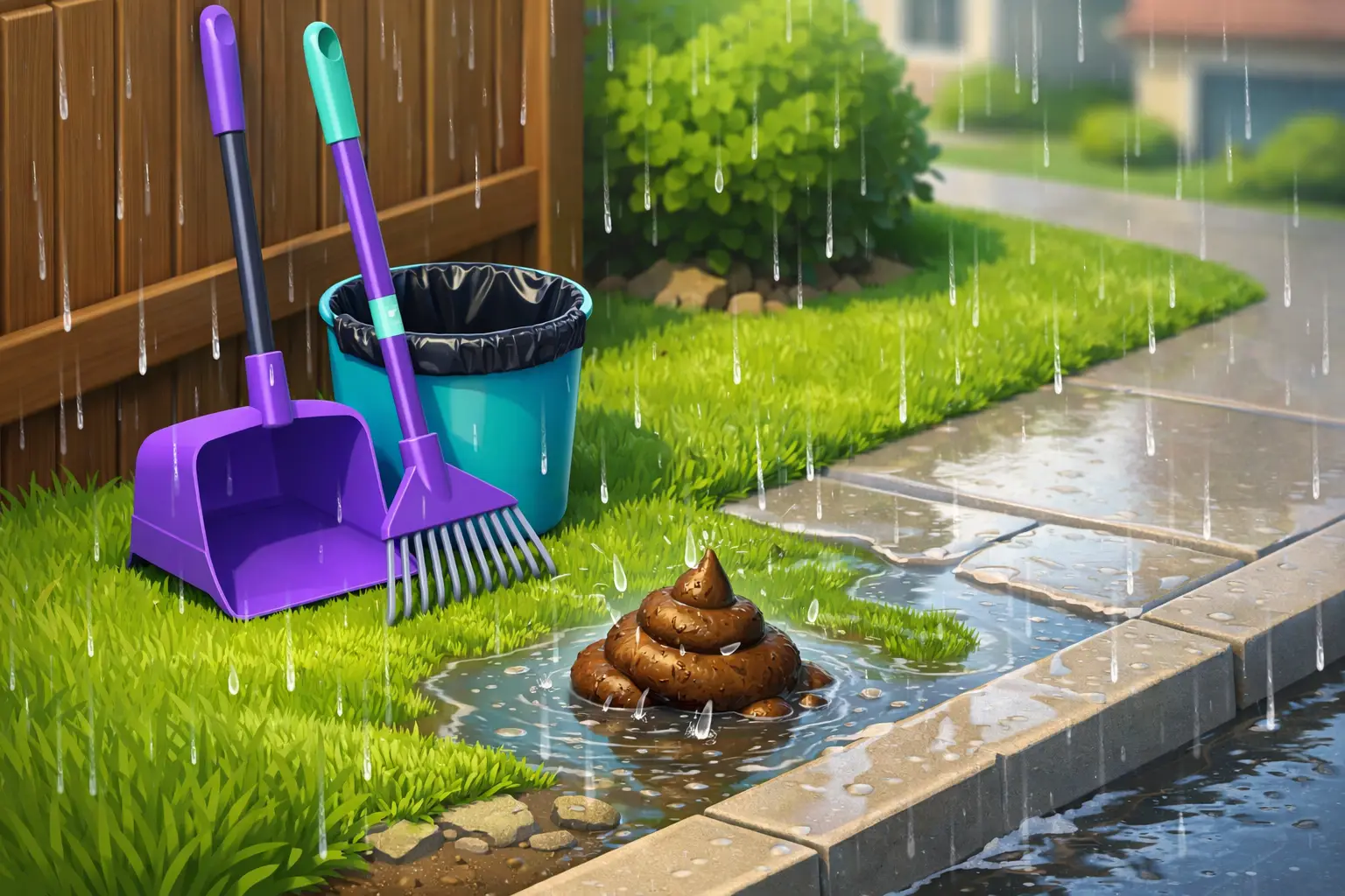 Will Rain Wash Away Dog Poop? Not Really